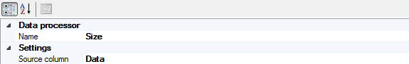 Size data processor properties